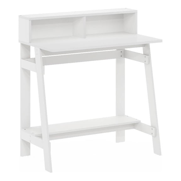 Pemberly Row Contemporary A-frame Computer Desk in White Finish