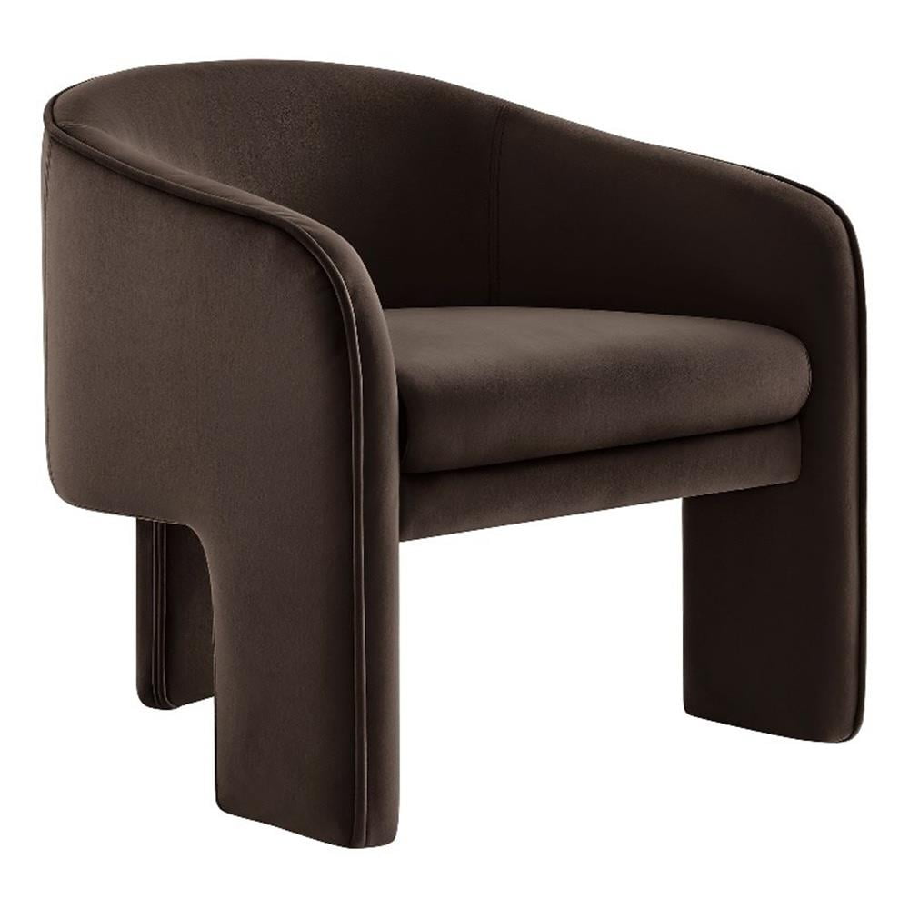 Pemberly Row Contemporary Accent Armchair in Chocolate Brown — free download