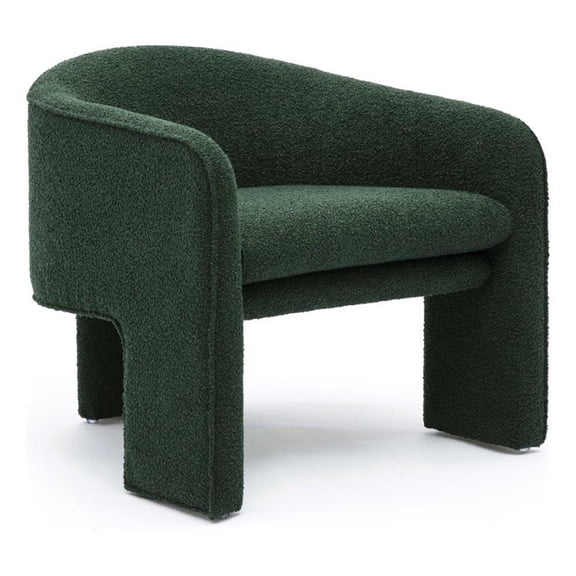 Pemberly Row Contemporary Accent Forest Green Boucle Accent Chair