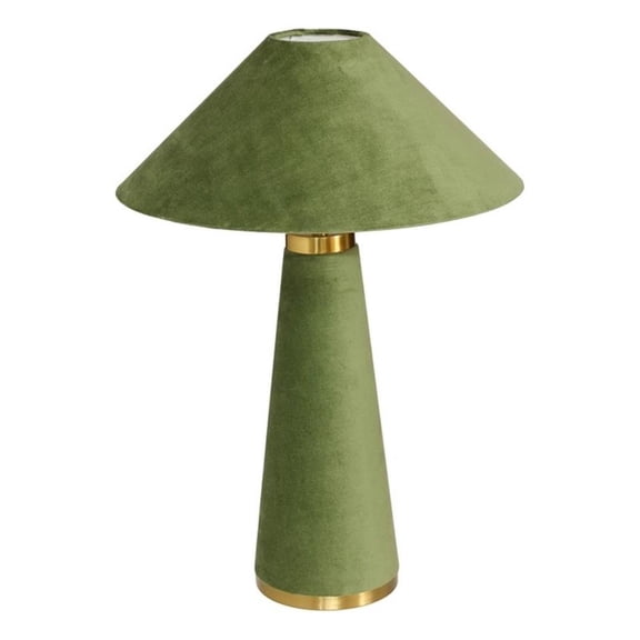 Pemberly Row Contemporary Accent Moss Green Velvet Table Lamp