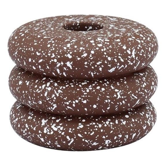 Pemberly Row Contemporary Accent Speckled Rust Stacked/Sculptural Rings Vase