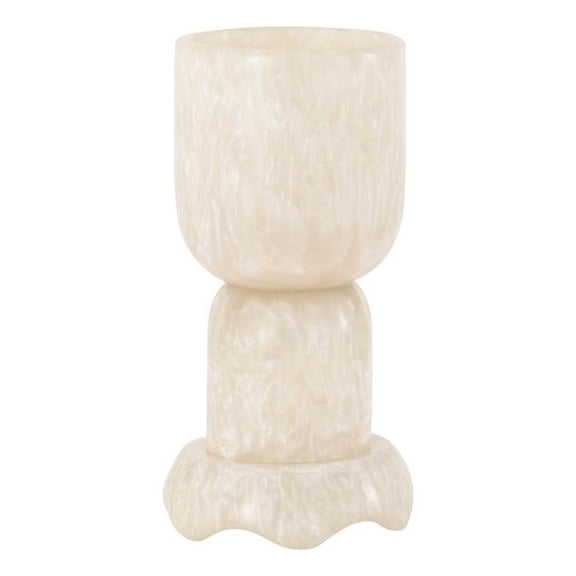Pemberly Row Contemporary Accent Tan Swirl Resin Kiddush Cup