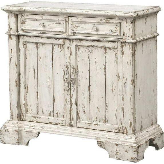 Pemberly Row Contemporary Aged Cream Two Door Two Drawer Cabinet