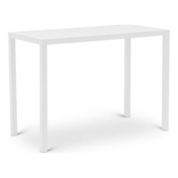 Pemberly Row Contemporary Aluminium Outdoor Patio Rectangle Bar Table