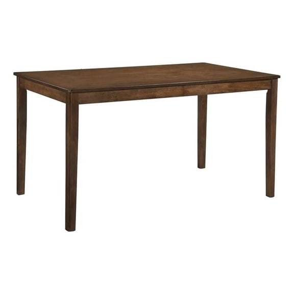 Pemberly Row Contemporary Asian Hardwood Dining Room Table in Chestnut