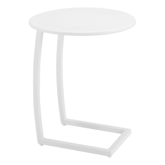 Pemberly Row Contemporary Assembled Aluminum End Table White