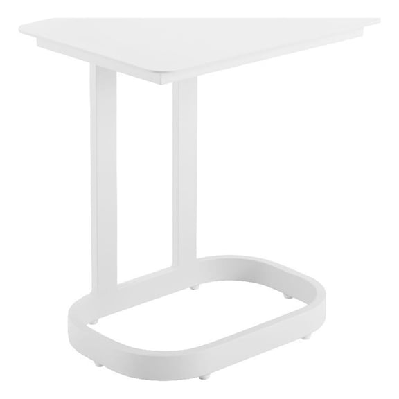 Pemberly Row Contemporary Assembled Aluminum End Table White
