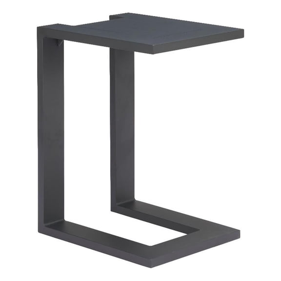 Pemberly Row Contemporary Assembled Aluminum Side Table Black