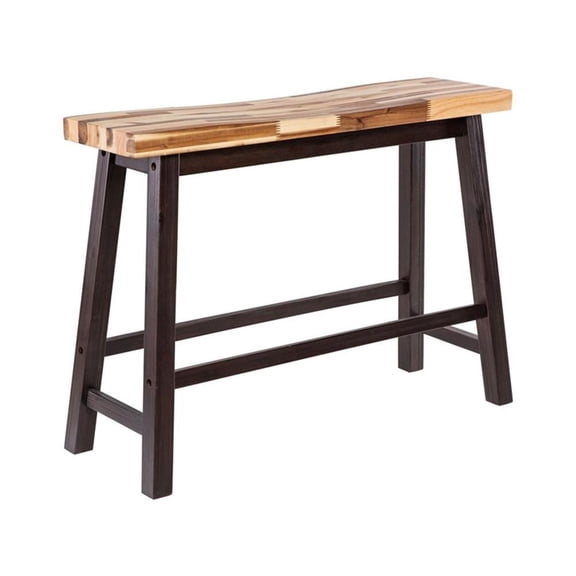 Pemberly Row Contemporary Backless Dining Bench in Blended Espresso
