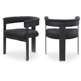 thumbnail image 1 of Pemberly Row Contemporary Black Boucle Fabric Dining Chair (Set of 2), 1 of 8