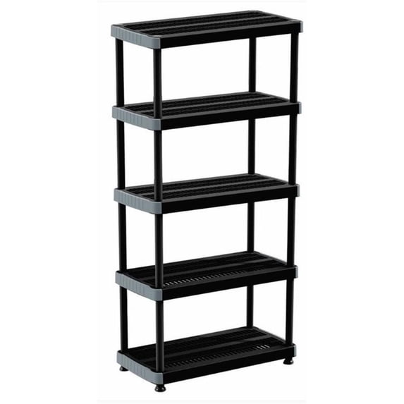 Pemberly Row Contemporary Black Heavy Duty 5-Shelf Storage Rack