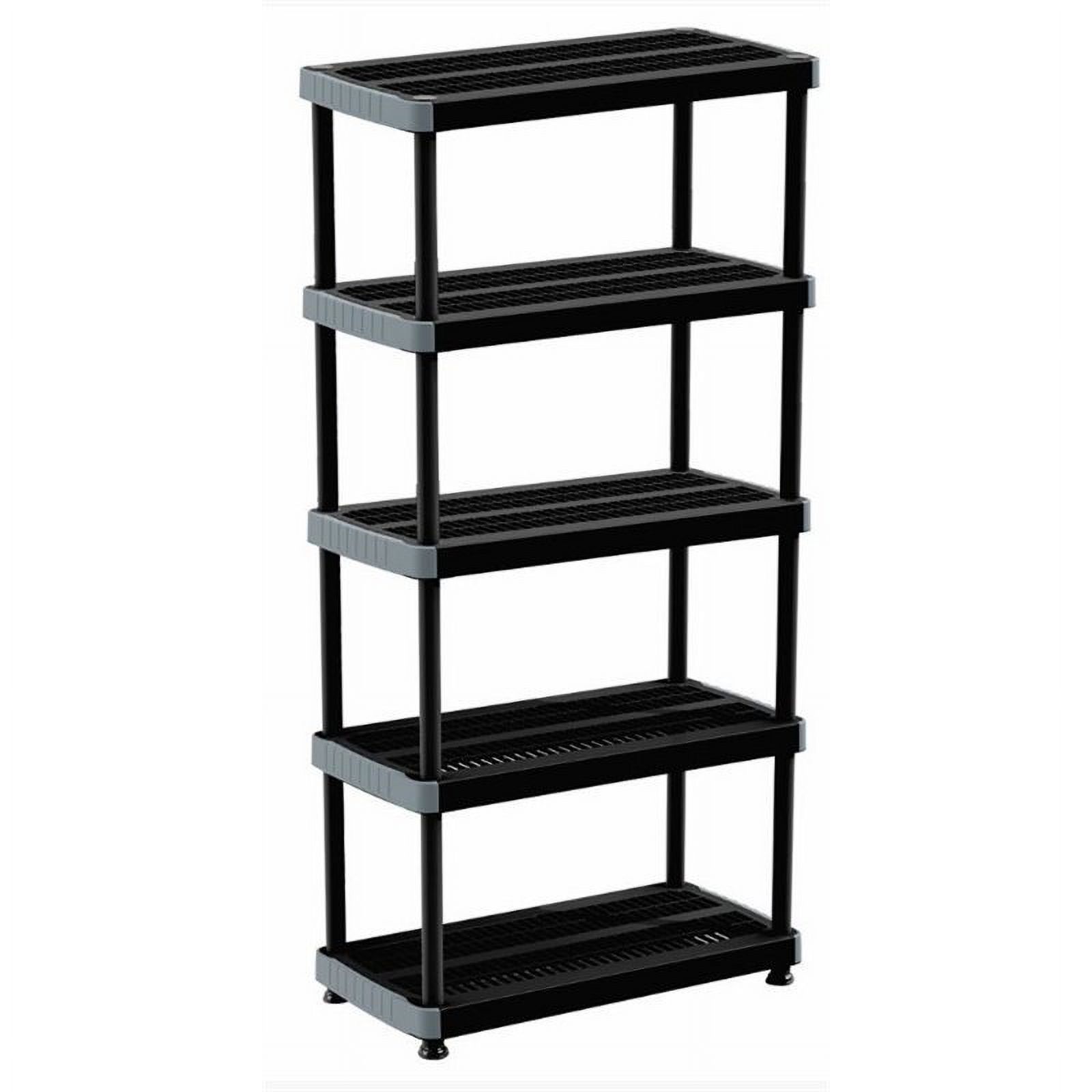 Pemberly Row Contemporary Black Heavy Duty 5Shelf Storage Rack