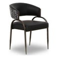 thumbnail image 1 of Pemberly Row Contemporary Black Vegan Leather 2-Tone Dining Chair, 1 of 6