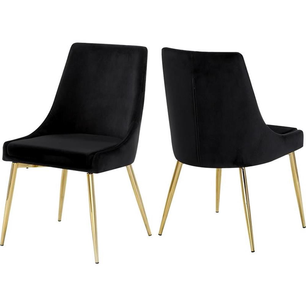 Pemberly Row Contemporary Black Velvet Dining Chair (Set of 2 ...