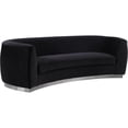 thumbnail image 1 of Pemberly Row Contemporary Black Velvet Sofa with Sturdy Stainless Steel Base, 1 of 8