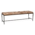 thumbnail image 1 of Pemberly Row Contemporary Blond Hair on Hide 60in Iron Bench, 1 of 6