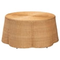 thumbnail image 1 of Pemberly Row Contemporary Bohemian Honey Scallop Rattan Coffee Table, 1 of 7