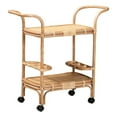 thumbnail image 1 of Pemberly Row Contemporary Bohemian Natural Brown Rattan Wine Cart, 1 of 10