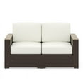 thumbnail image 1 of Pemberly Row Contemporary Brown Rattan Loveseat, 1 of 7