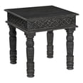 thumbnail image 1 of Pemberly Row Contemporary Carved Solid Wood End Table in Black, 1 of 5