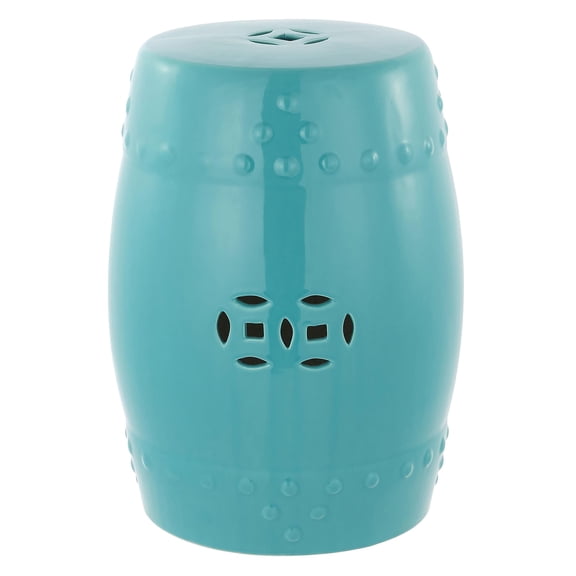 Pemberley Row Ceramic Light Aqua Garden Stool