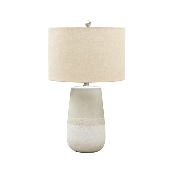 Pemberley Row Ceramic Beige and White Table Lamp Rectangular 26.5" Unassembled