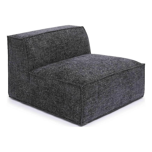 Pemberly Row Contemporary Charcoal Chenille Basketweave Armless Chair