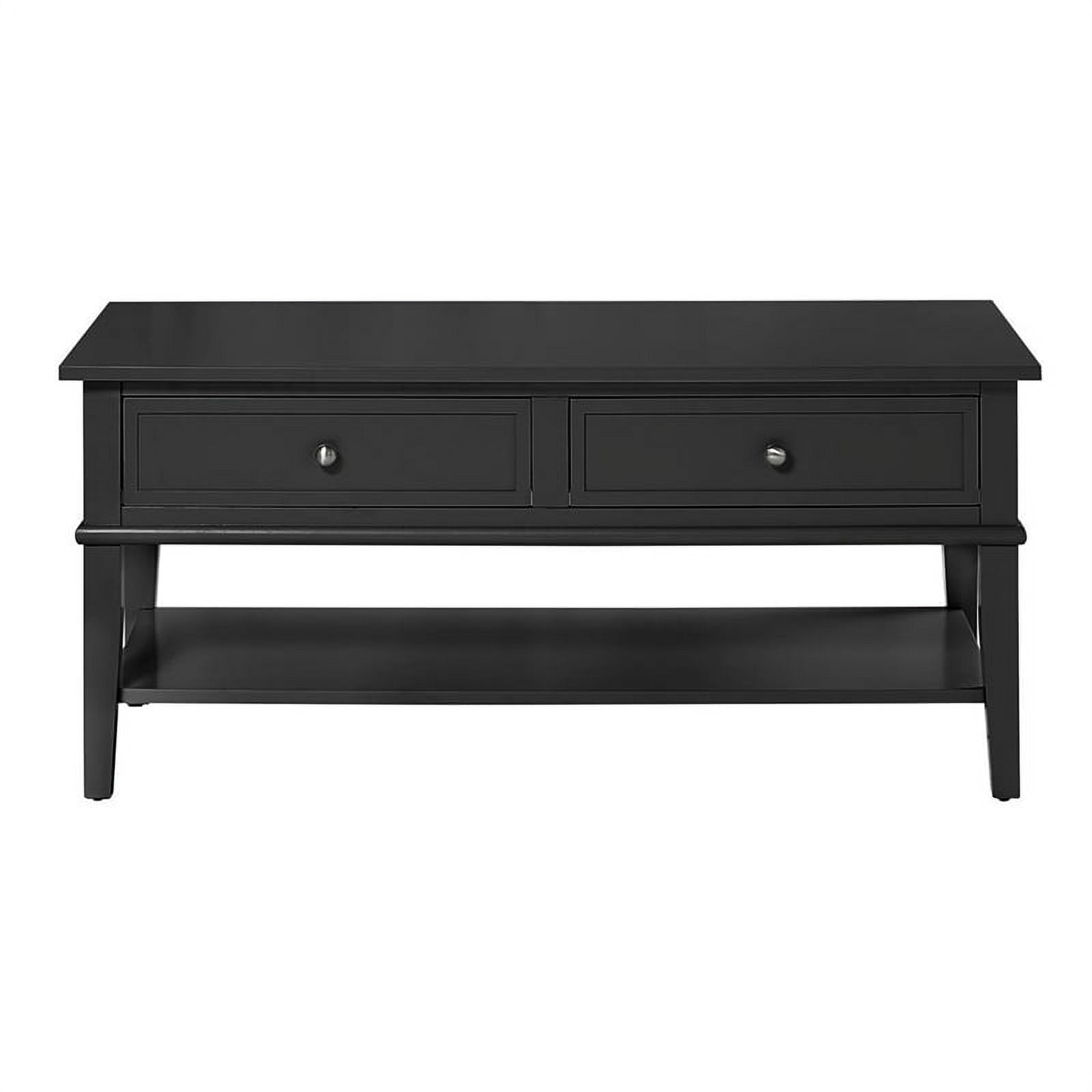 Pemberly Row Contemporary Coffee Table in Black
