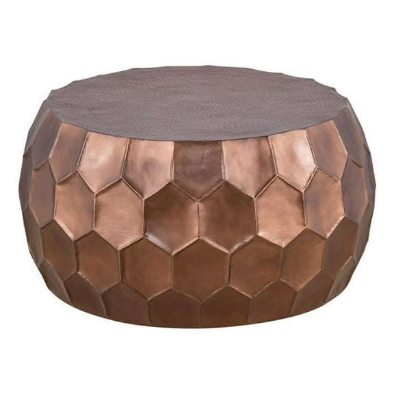 Pemberly Row Contemporary Coffee Table made with Aluminum in Copper
