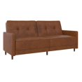 thumbnail image 1 of Pemberly Row Contemporary Coil Futon in Brown Finish Faux Leather, 1 of 12