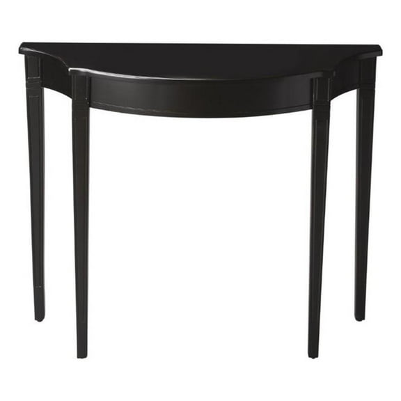 Pemberly Row Contemporary Console Table In Black Licorice Finish