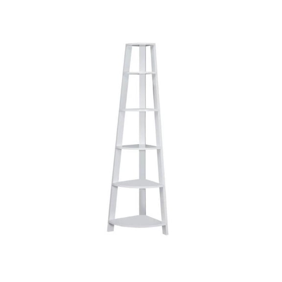 Pemberly Row Contemporary Corner Accent Etagere in White