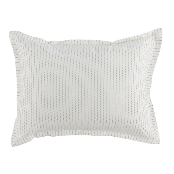 Pemberly Row Contemporary Cotton Standard Sham in Ivory Finish