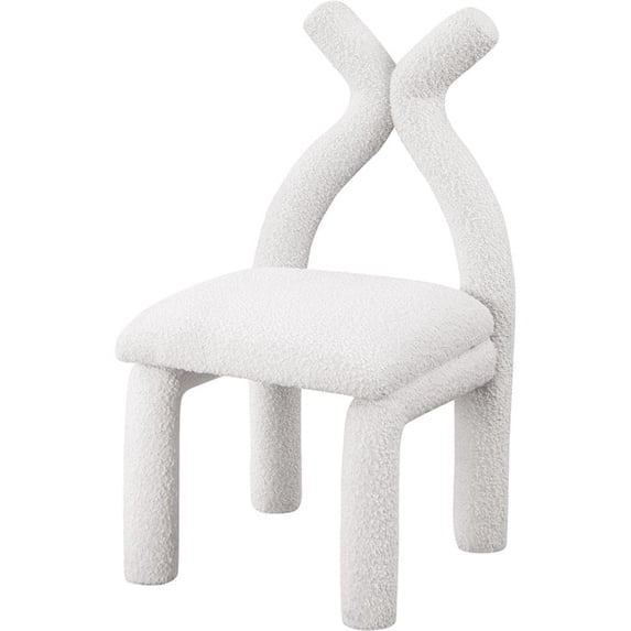 Pemberly Row Contemporary Cream Boucle Fabric Accent/Dining Chair