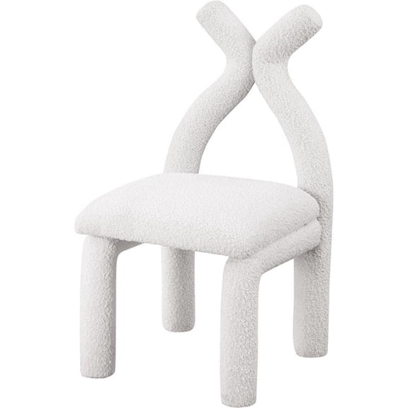 Pemberly Row Contemporary Cream Boucle Fabric Accent/Dining Chair