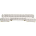 thumbnail image 1 of Pemberly Row Contemporary Cream Finish Velvet 3pc. Sectional, 1 of 15