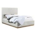 thumbnail image 1 of Pemberly Row Contemporary Cream Linen Textured Fabric King Bed, 1 of 10