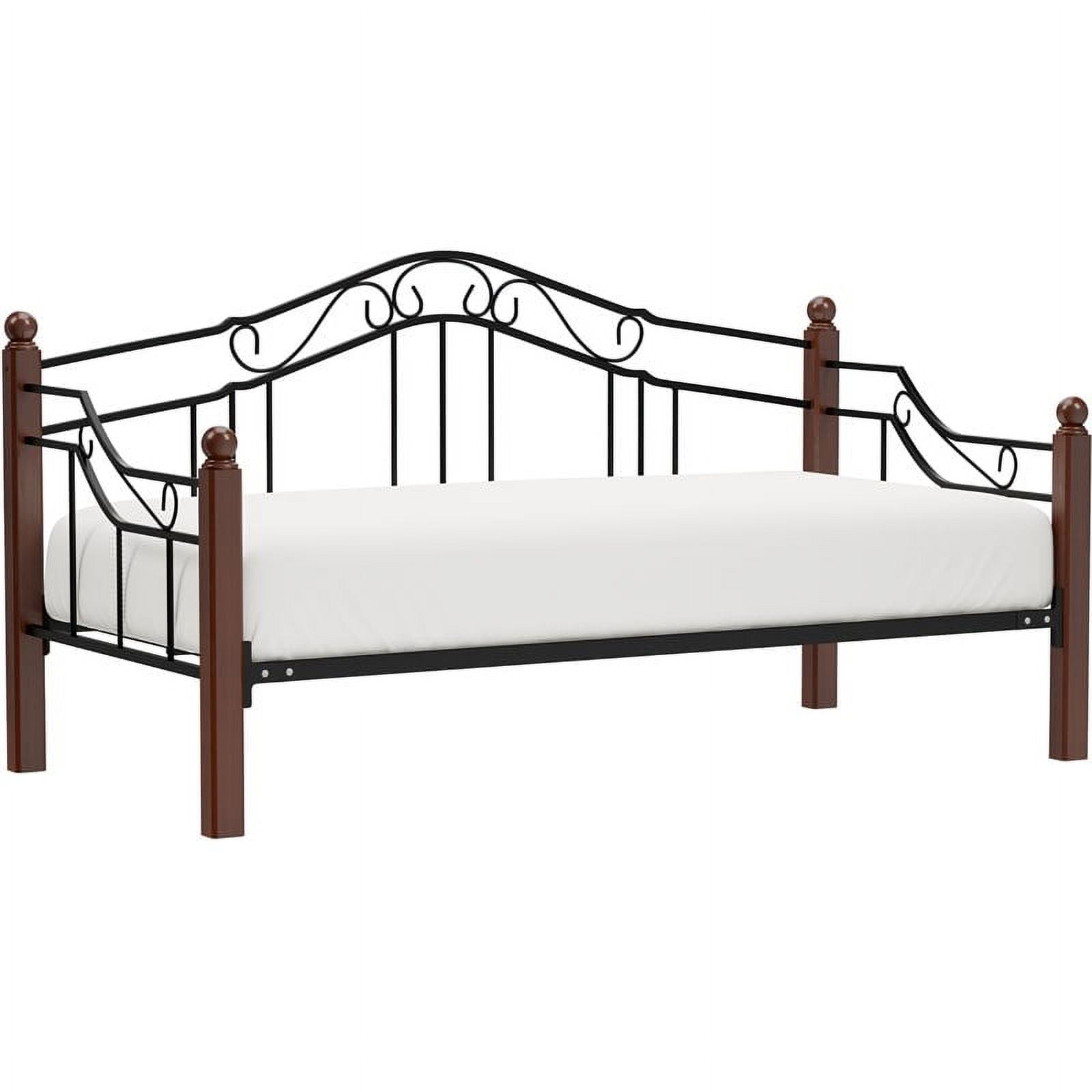 Pemberly Row Contemporary Daybed with Suspension Deck in Black ...