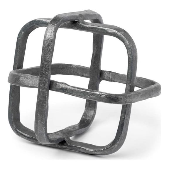 Pemberly Row Contemporary Decorative Object in Satin Silver Metal