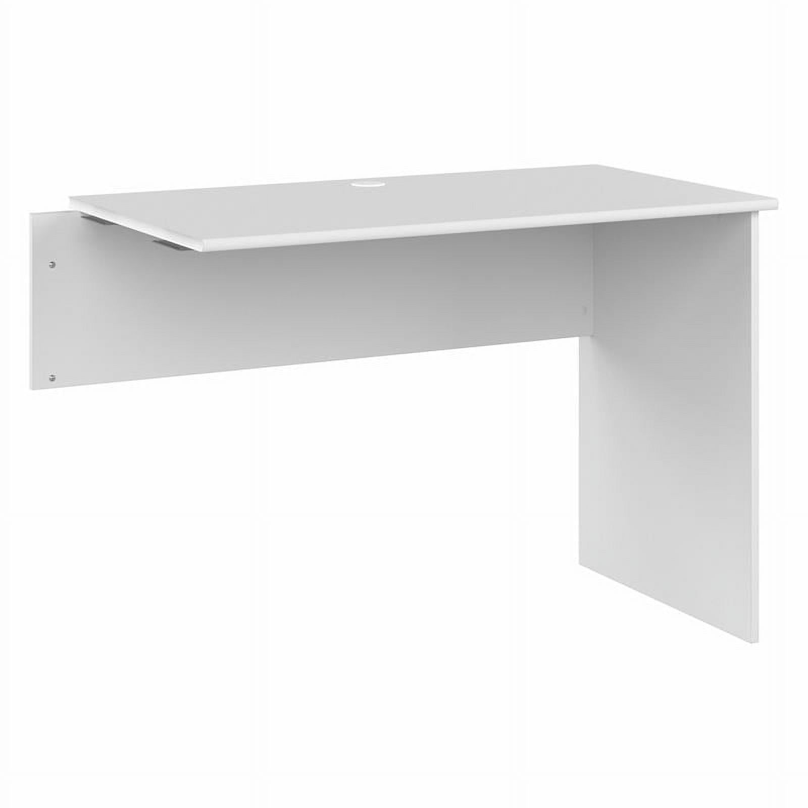 Pemberly Row Contemporary Desk Return in White Engineered Wood