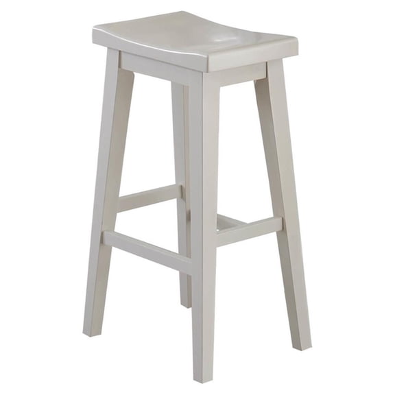 Pemberly Row Contemporary Dining 30"H Wood Bar Stool in White