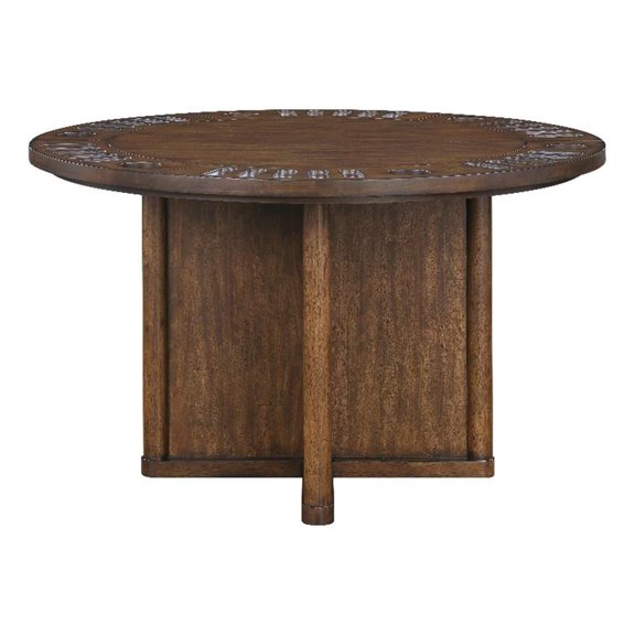 Pemberly Row Contemporary Dining Table with Game Table in Brown