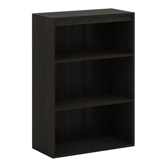 Pemberly Row Contemporary Engineered Wood 3-Tier Open Shelf in Cinnamon Cherry