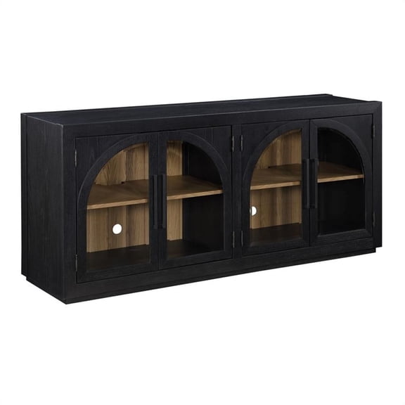 Pemberly Row Contemporary Engineered Wood Buffet/Server in Black