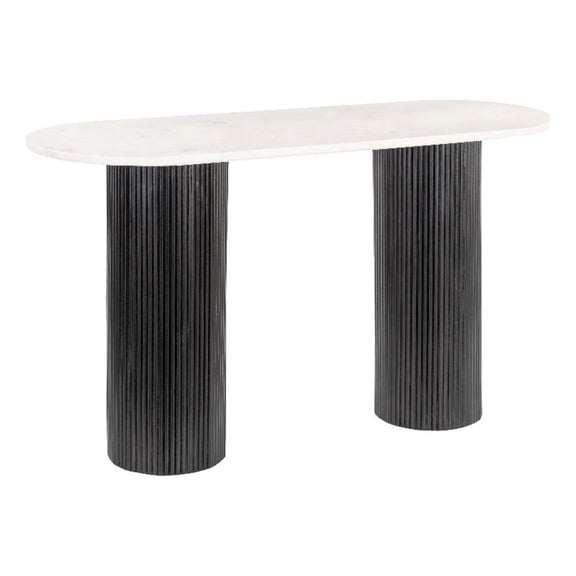 Pemberly Row Contemporary Engineered Wood Console Table White & Black