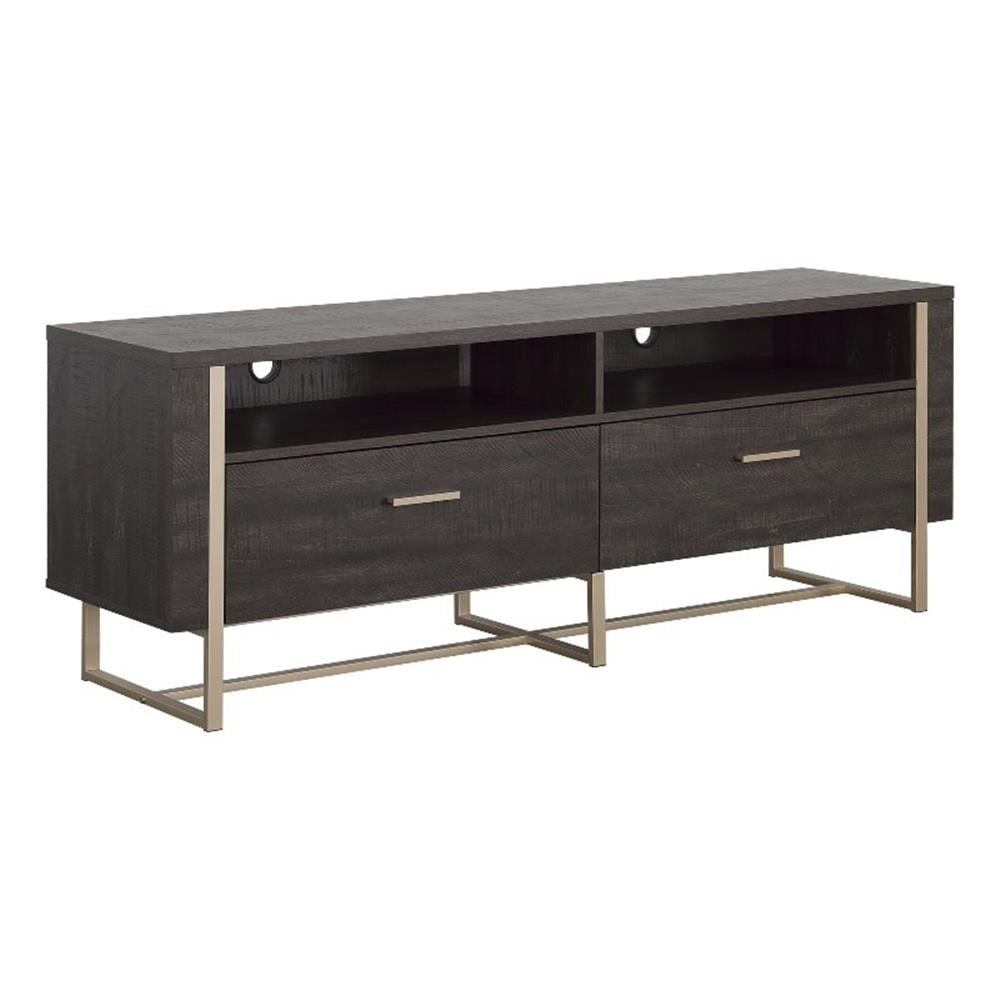 Blade Walnut 60" Modern TV Credenza with Cabinet