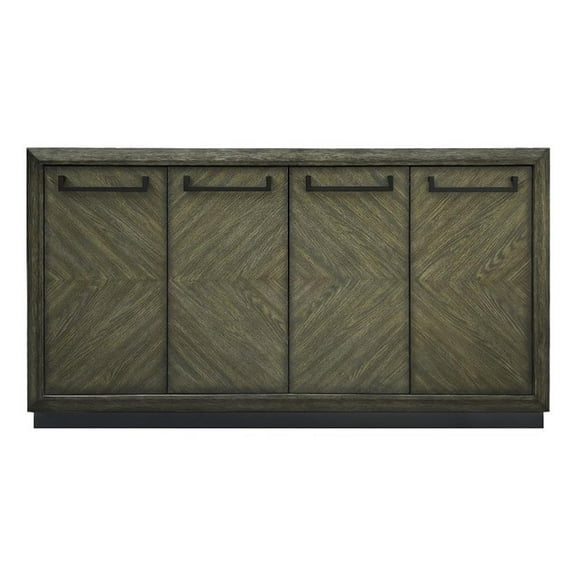 Pemberly Row Contemporary Engineered Wood Dining Sideboard in Brown