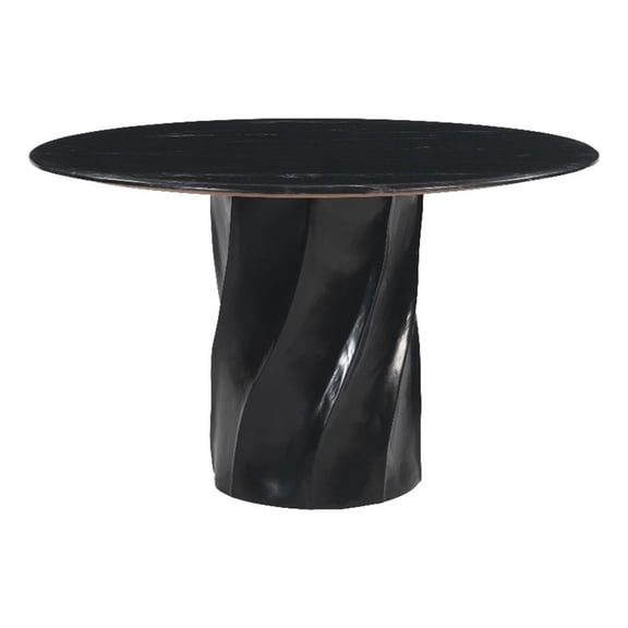 Pemberly Row Contemporary Engineered Wood Dining Table Black