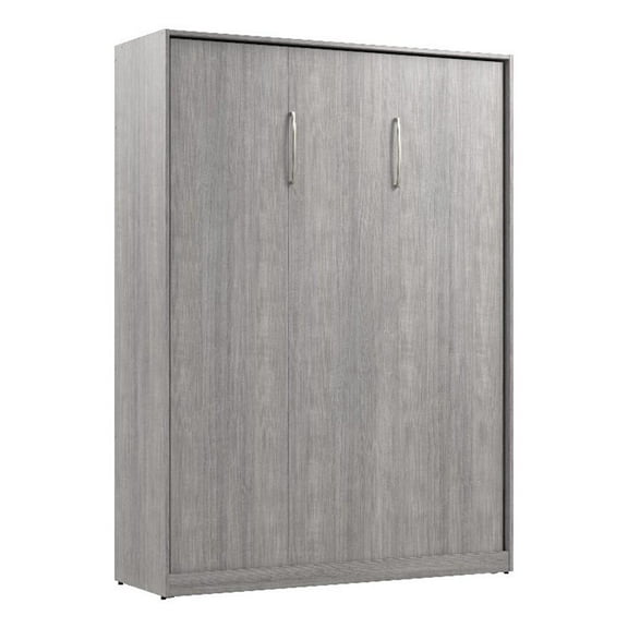 Pemberly Row Contemporary Engineered Wood Full Murphy Bed in Gray