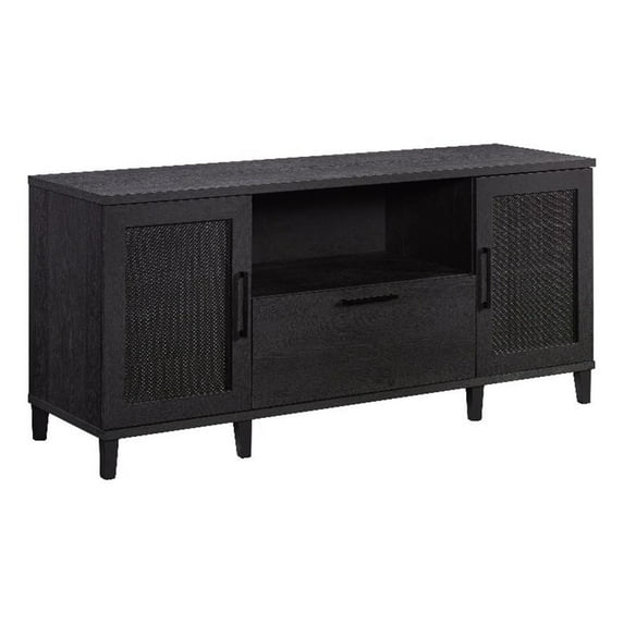 Pemberly Row Contemporary Engineered Wood Large Credenza in Raven Oak